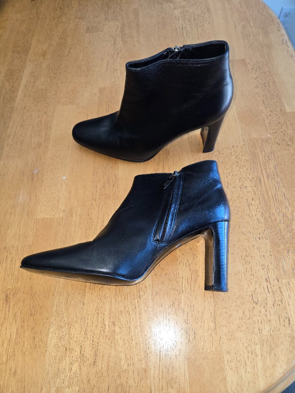 Enzo Angiolini Black Leather Ankle Boots size 10